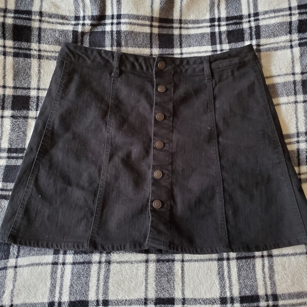 Black Denim Skirt